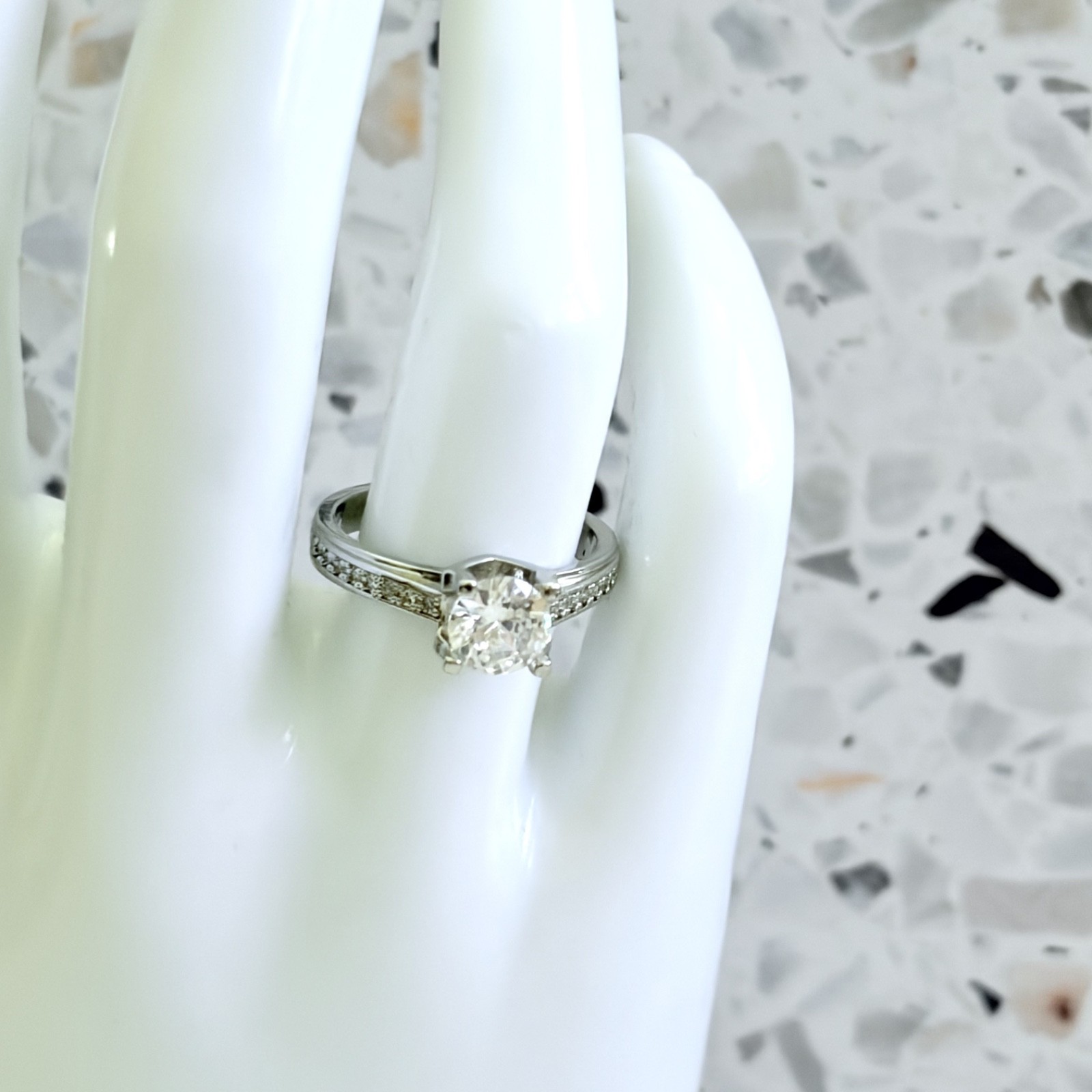 1.78 CT Round Cut Simulated Sapphire Solitaire 14k Gold & 925 SS Women Ring