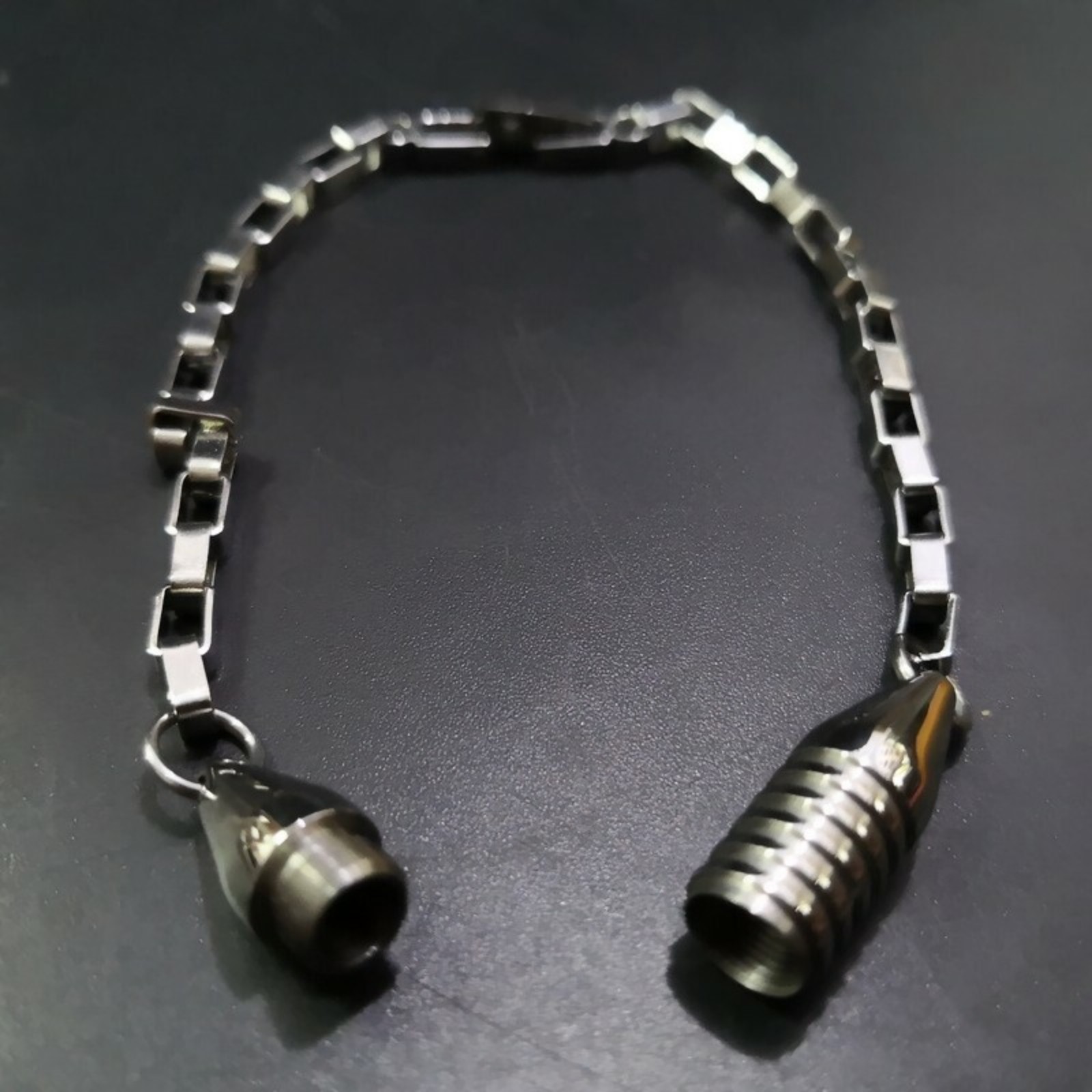 Men Titanium Steel Metal Seal Container Bottle Pills Box Bracelet Hand Catenary