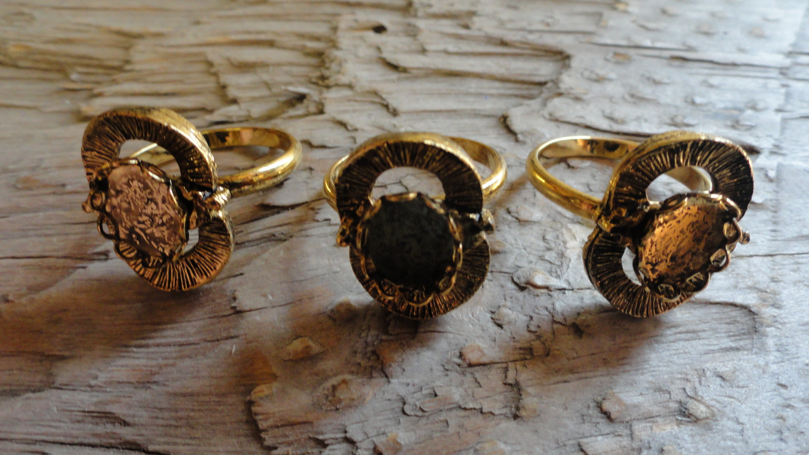 Singing Flower Ring Hamilton Gold Plated Adjustable 8x10mm Glue On (Pkg 3) 0325