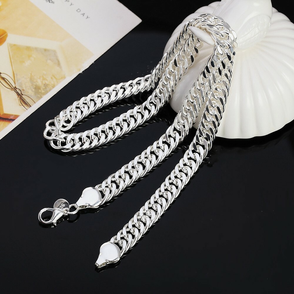 20″ – 24″ Mens 925 Sterling Silver 10mm Miami Cuban Link Chain Necklace #N237