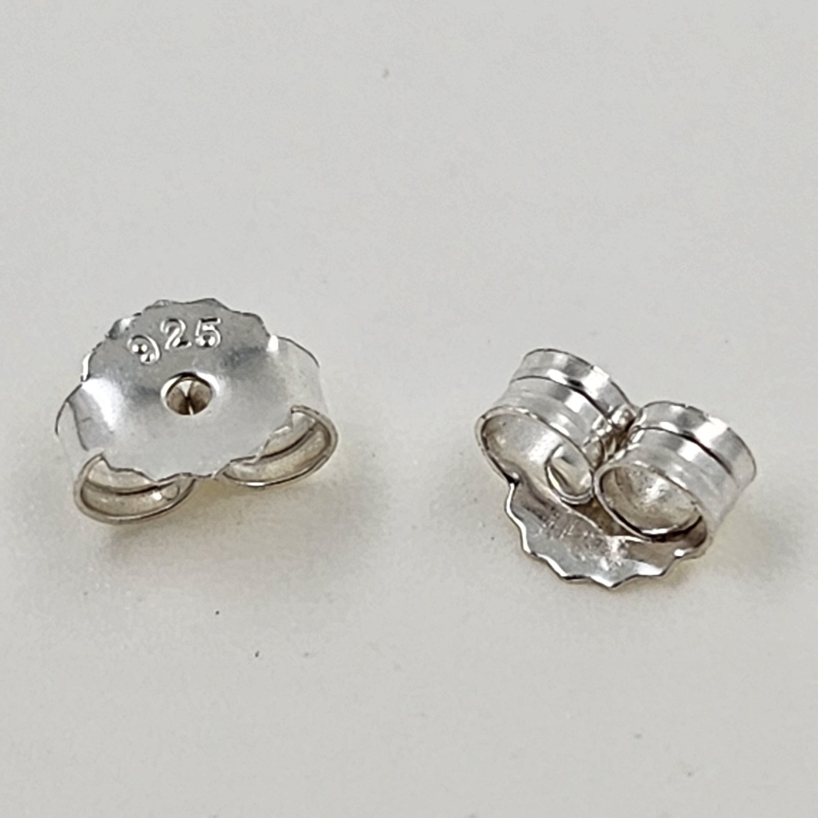925 Sterling Silver 6.6×5.6mm Earring Backs 2pcs Heavy Secure Stud Earrings