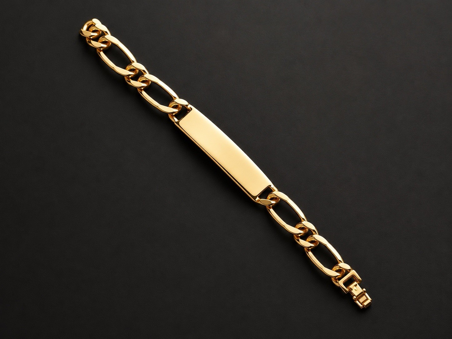 None tarnished none fade Gold tone High Polish ID Curb Link Bracelet Box Closure