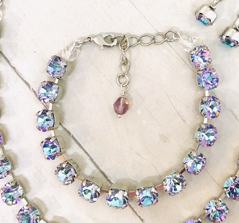 Vitrail Light Cup Chain Crystal Bracelet, Vitrail Light Tennis Crystal Bracelet