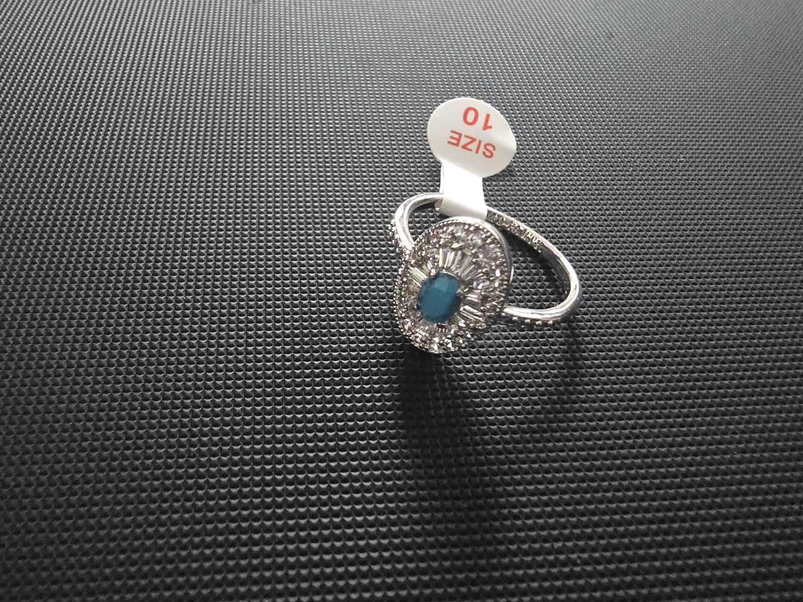 Ring Bomb Party RBP6800 She Brings the Heat Rhodium Plating Turquoise Ring 10