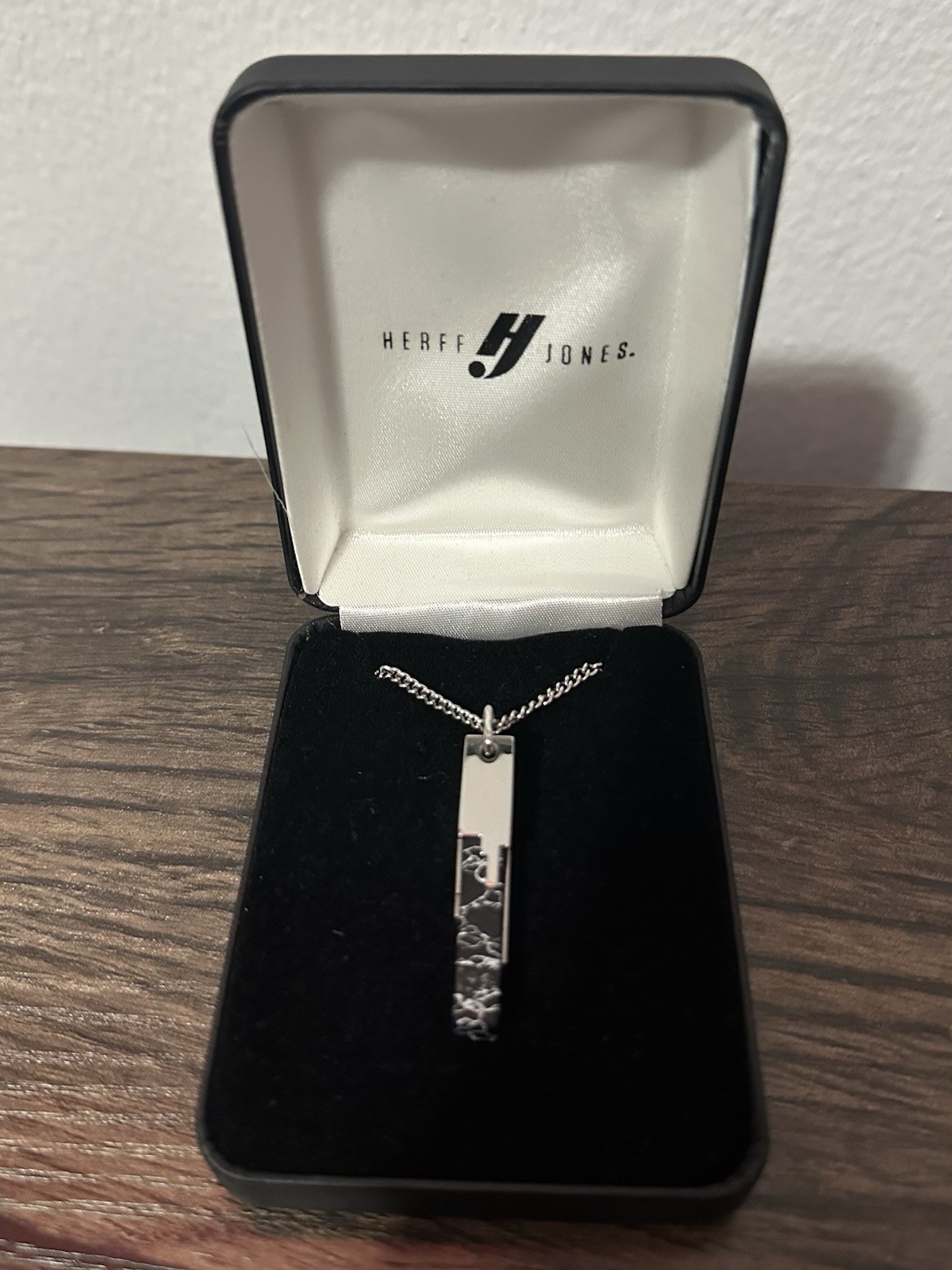 Vitaly Limited Edition Stainless Steel “Glitch” Pendant w/ Unique Stone – 26 in