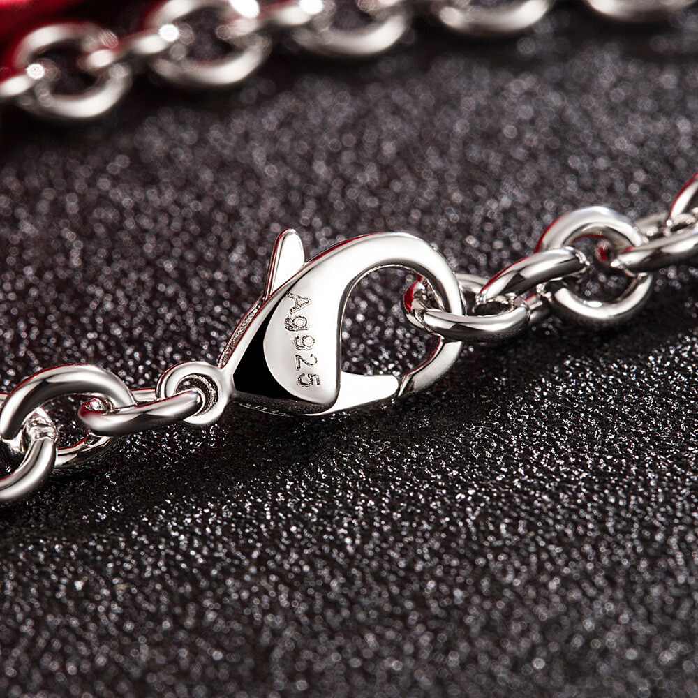 925 Sterling Silver Round Cable Chain Rolo Chain Bracelet 8mm 6.3″-9″ Men Women