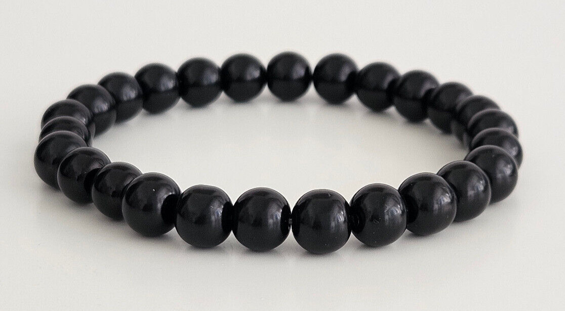 Elastic Glass Pearl Bead Stacker Bracelet – 30 Colours – 8mm Beads – NEW