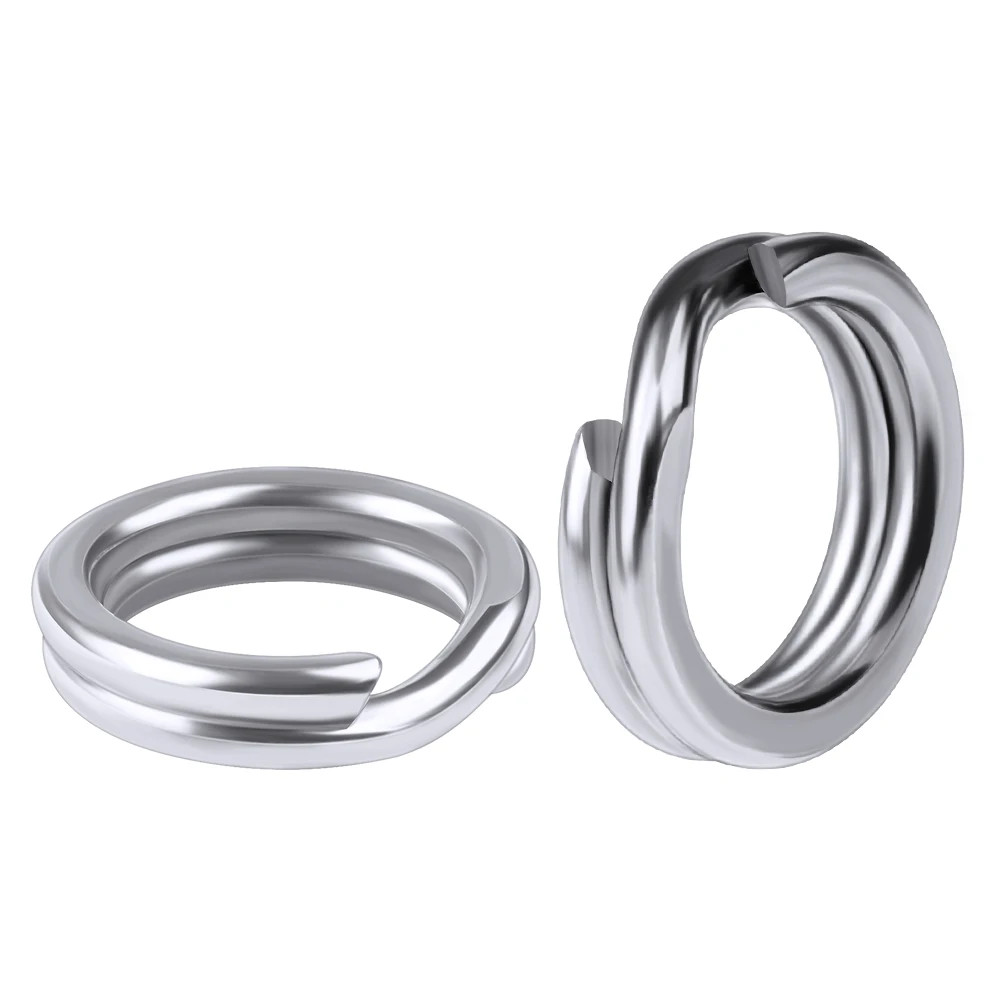 PROBEROS 50pcs Fishing Split Rings for CrankHard Bait Silver Stainless Steel