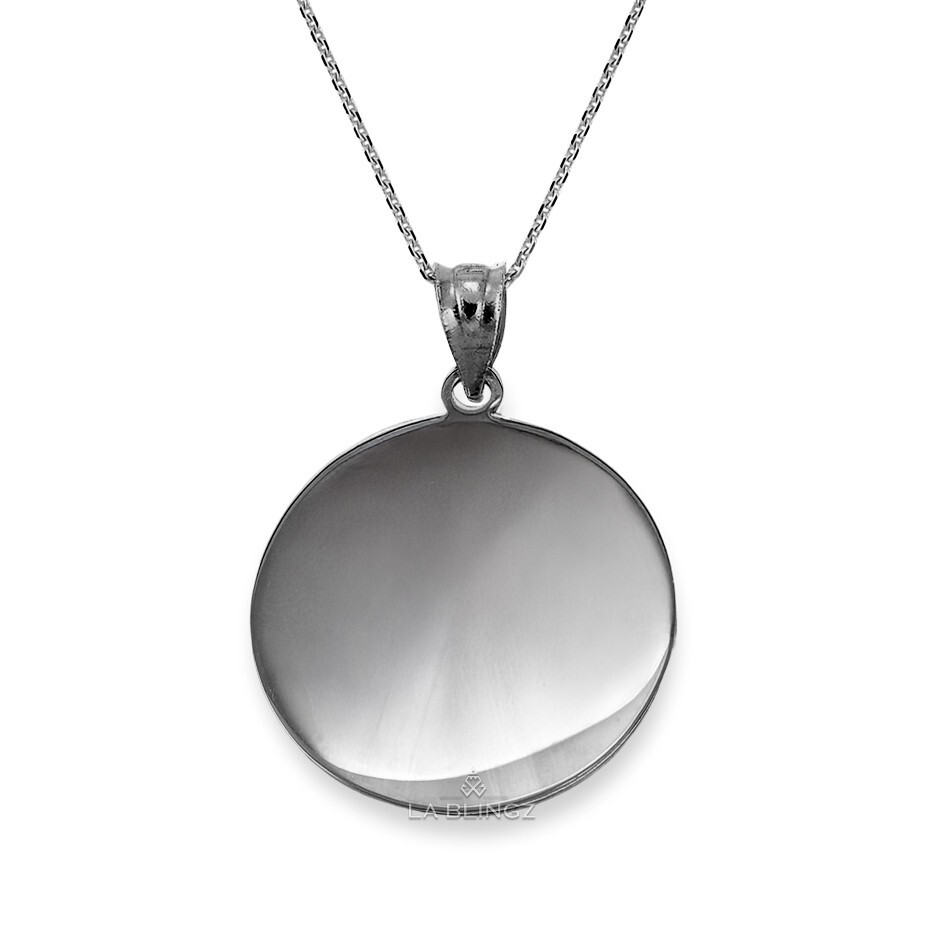 Solid Sterling Silver Lion Medallion Pendant Necklace (S/L)