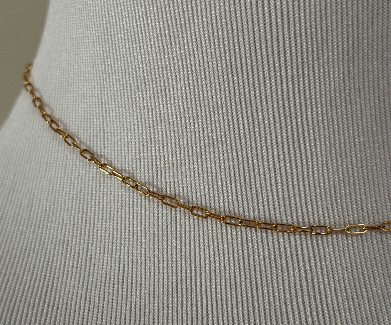 NWT Saint Laurent YSL Rectangular Chain Link Gold Tone Brass Short Necklace $695