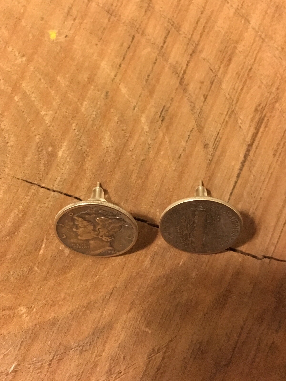 Mercury DIME 90% SILVER VINTAGE Coin Jewelry Stud EARRINGS! Heads/Tails