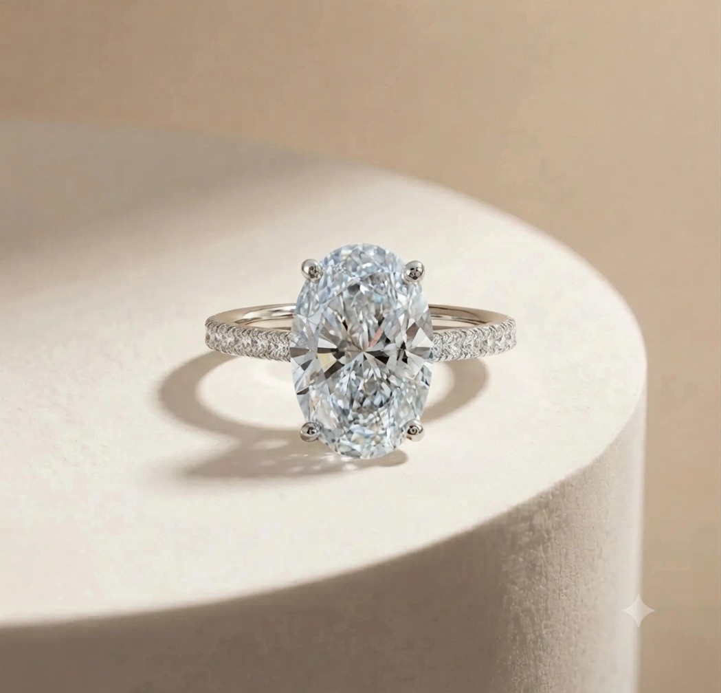 Antique 3ct Moissanite Sterling Silver Engagement Ring