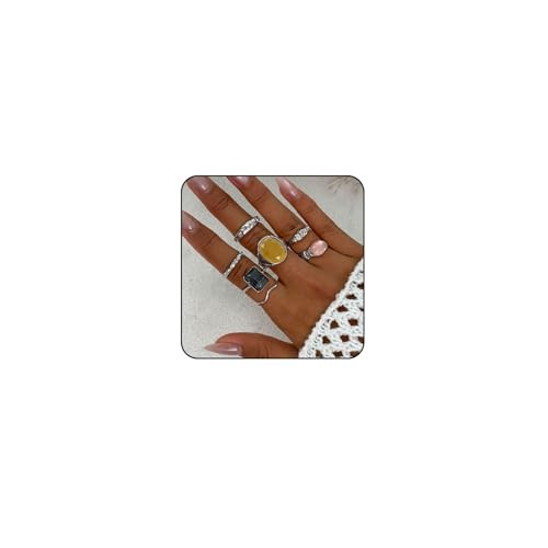 Chunky Rings for Women Adjustable Thick Stackable Rings for Women d : 7pcs s