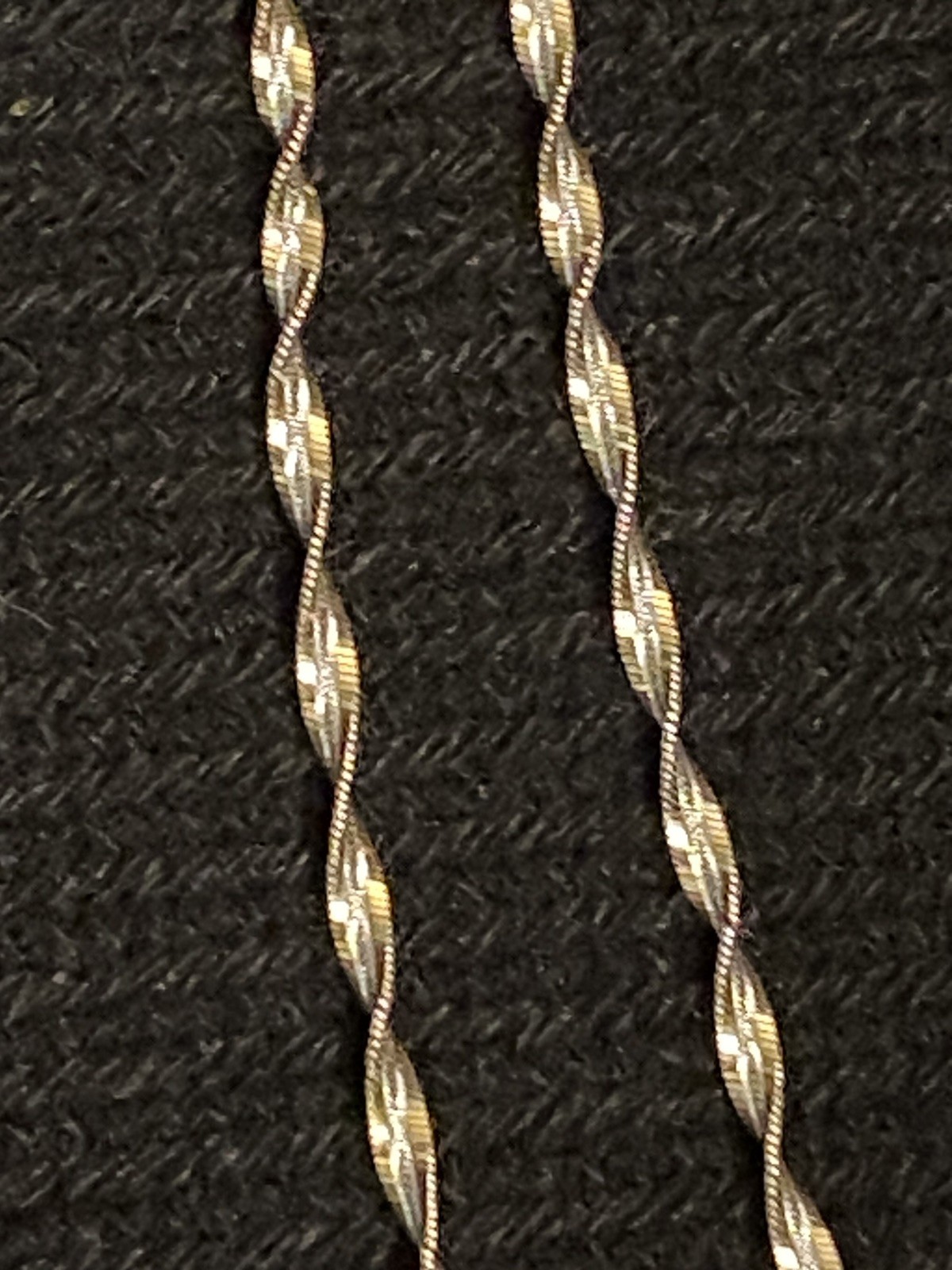 Sterling Silver 925 Moricci Two-Tone Twisted Herringbone Necklace 18” Italy NWT