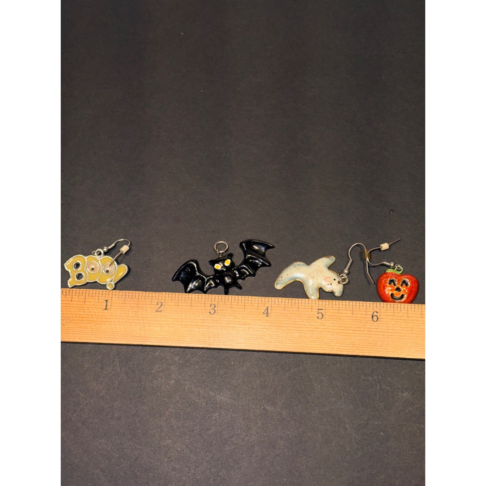 Halloween Jewelry Lot Bat Pendant Ghost Pumpkin Boo Earrings Spooky Kitschy