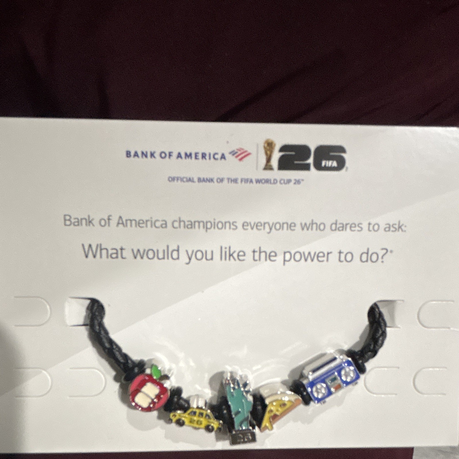 Bank of America FIFA World Cup 26 Braided Cord Charm Bracelet, New York