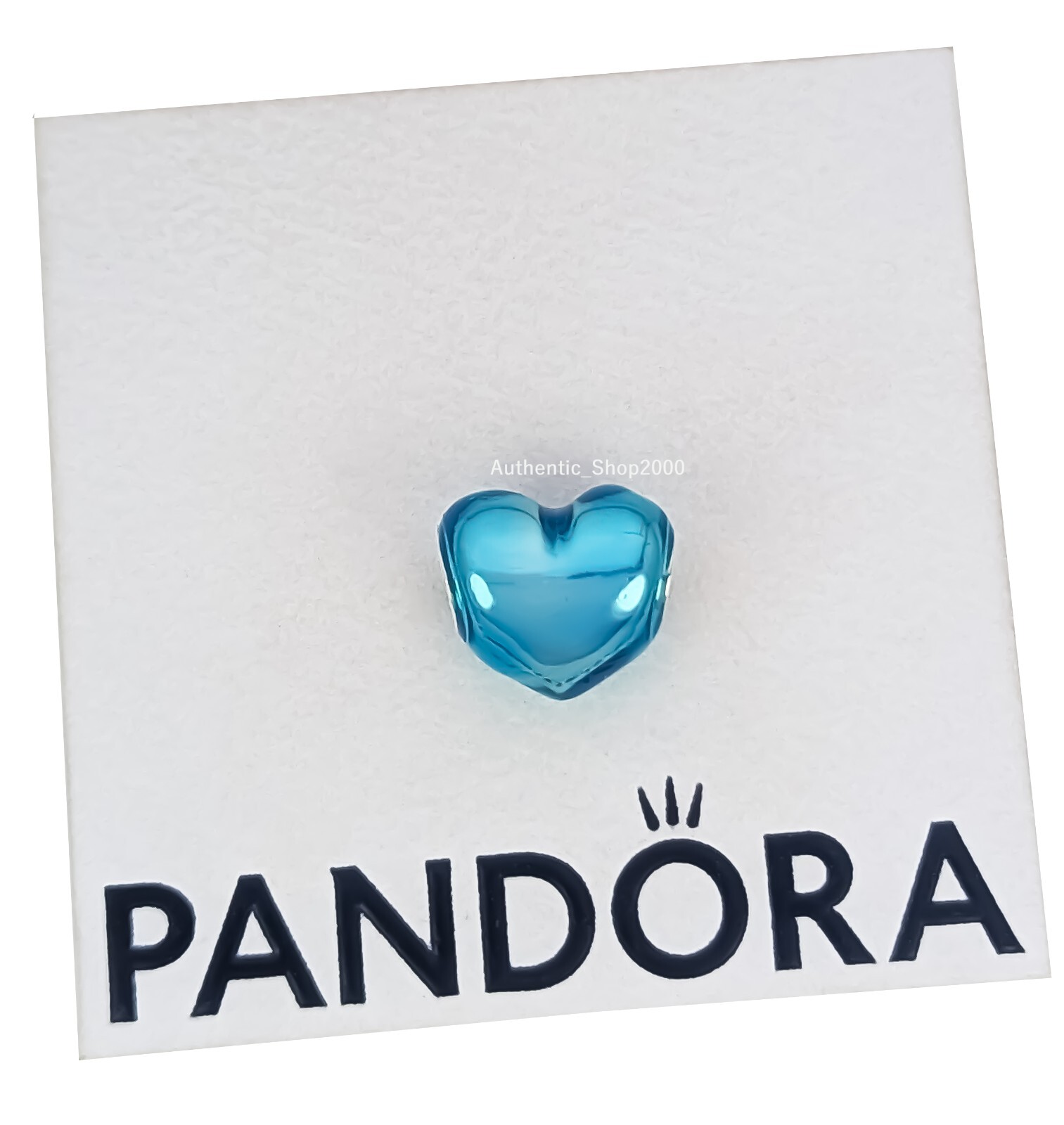 New 100% Authentic PANDORA 925 Silver Metallic Sly Blue Heart Charm 793337C06