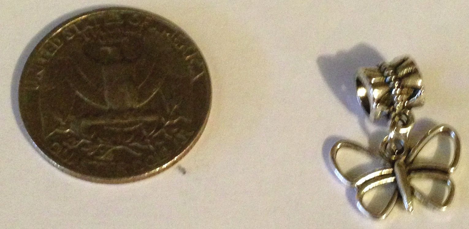 Butterfly Shaped charm Fits Approx 5mm bracelet