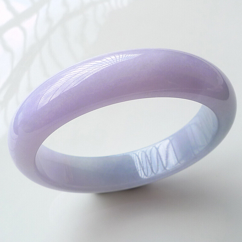 glutinous purple jade bracelet, light green floating flower, violet