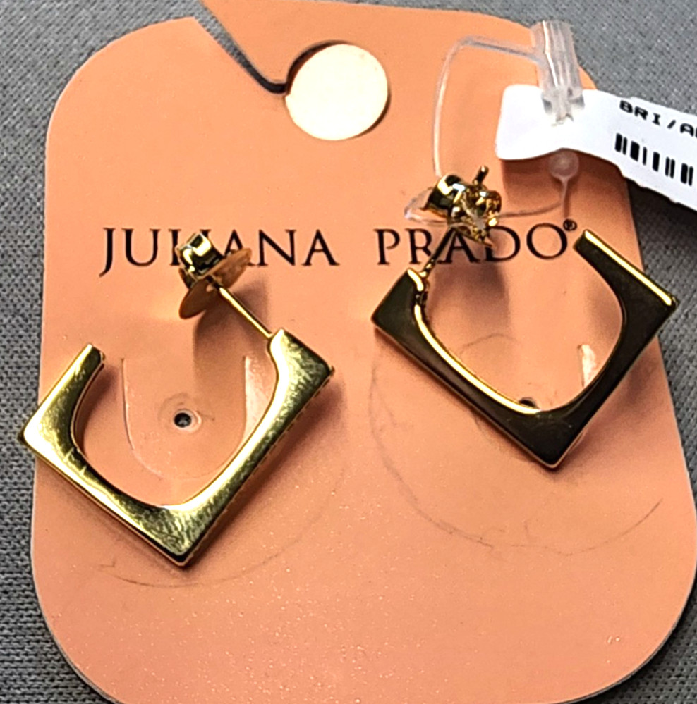 Juliana Prado 18K Gold Plated Gabi Cubic Zirconia Hoop Earring 19mm