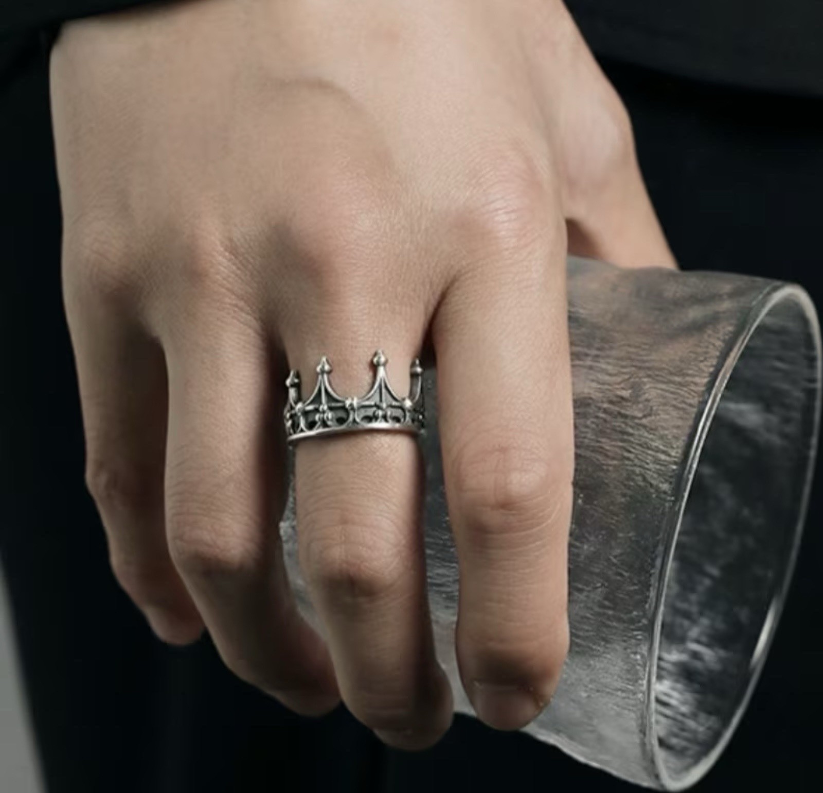 Unique Crown Shape Ring: Unisex, Adjustable, Stackable, Gothic Style