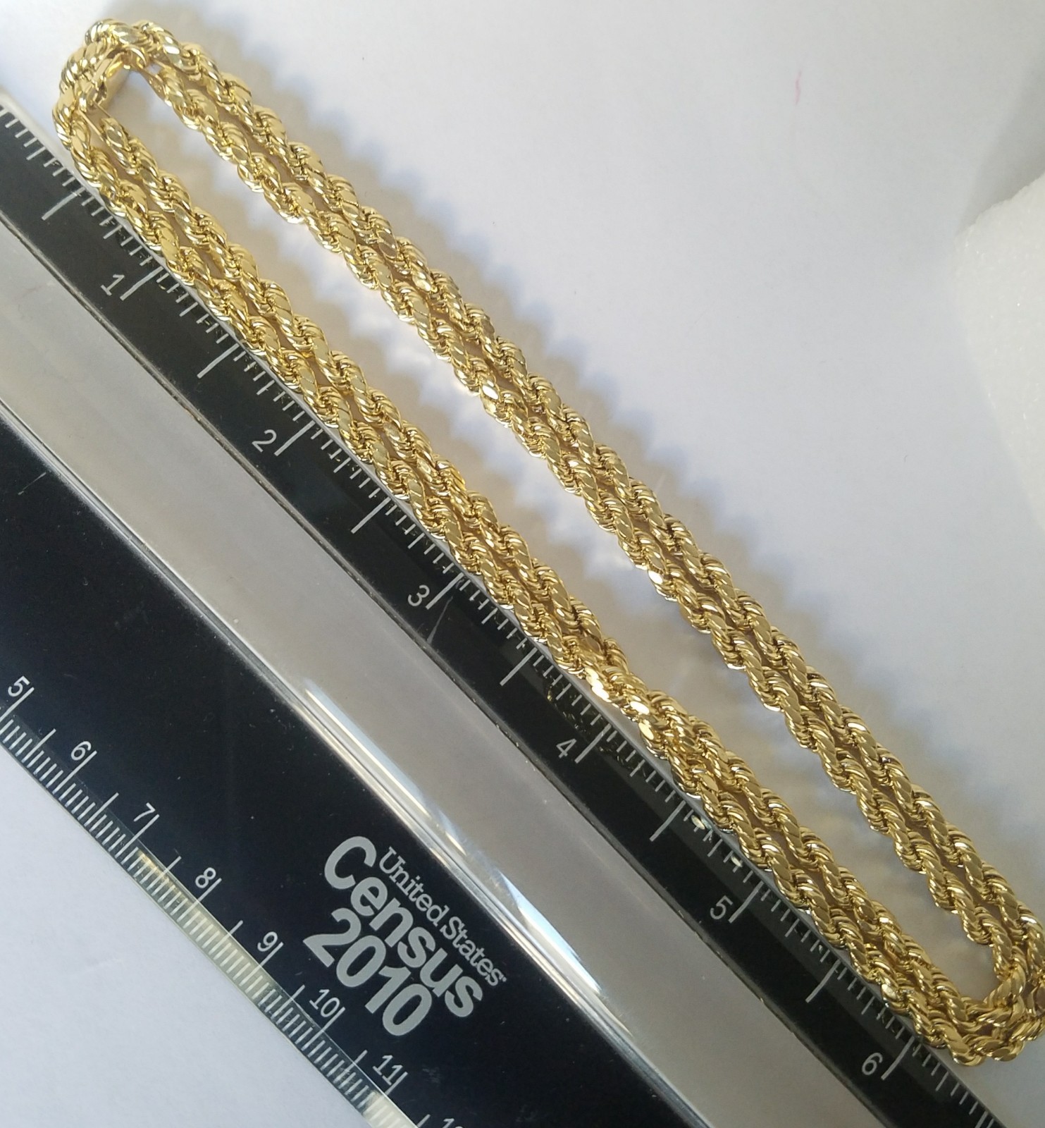 14k yellow gold rope chain 26 inches long 4 mm
