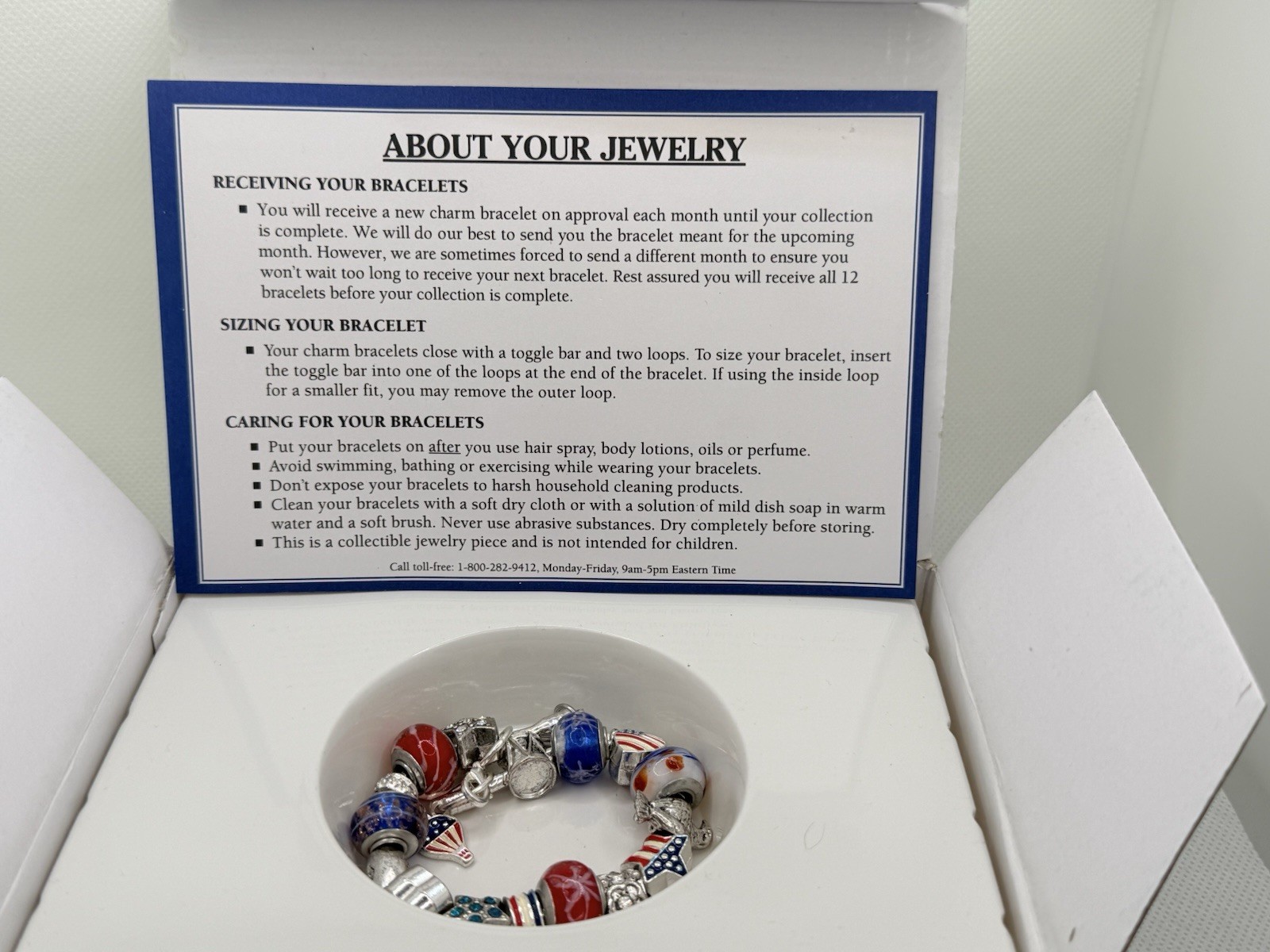 (4) Willabee Ward Charm Bracelet Months of the Year Mother Day 4th Of July Day