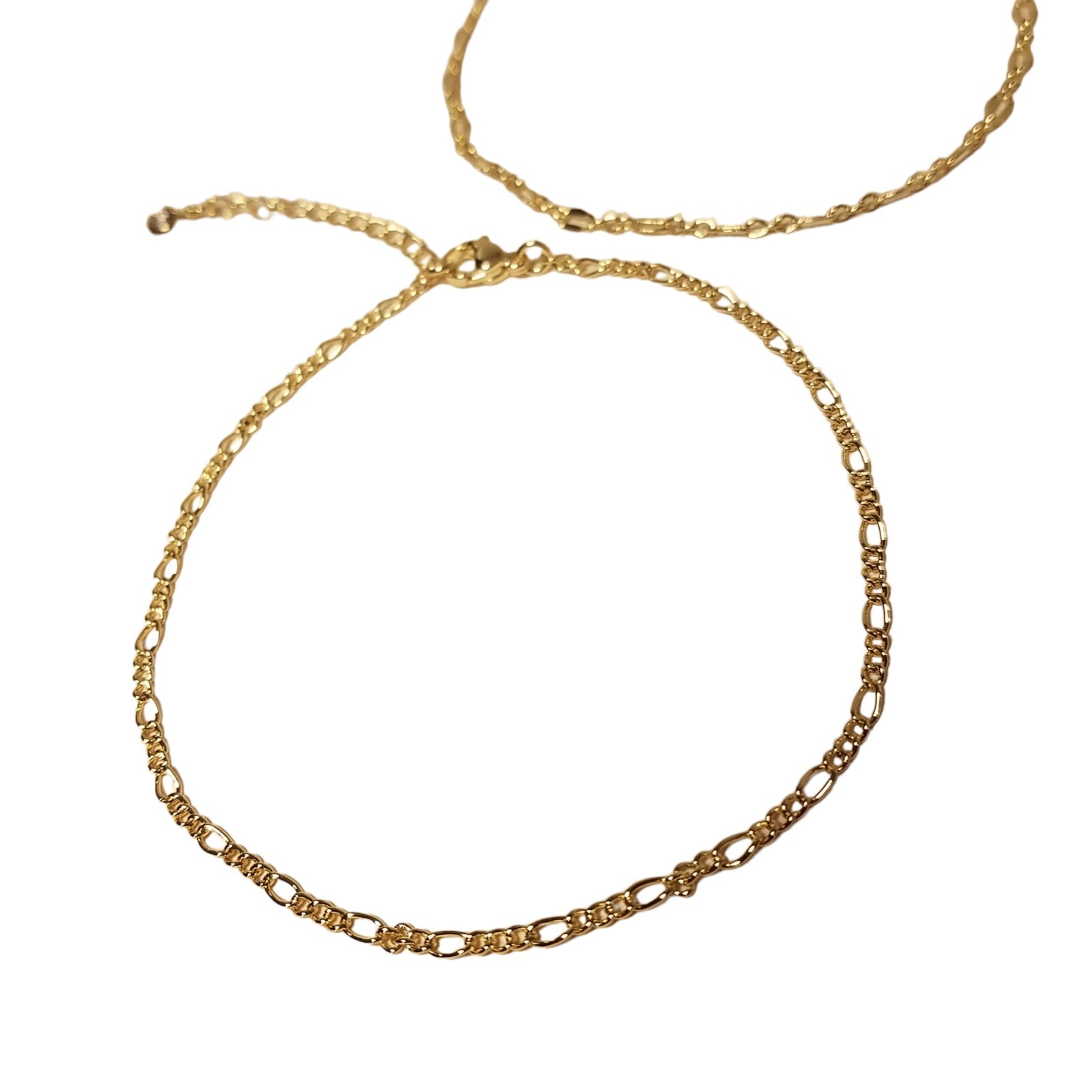 DEARMAY ANKLE BRACELETS Gold Plated Adjustable Chain Anklets 3 Pc Jewelry Set