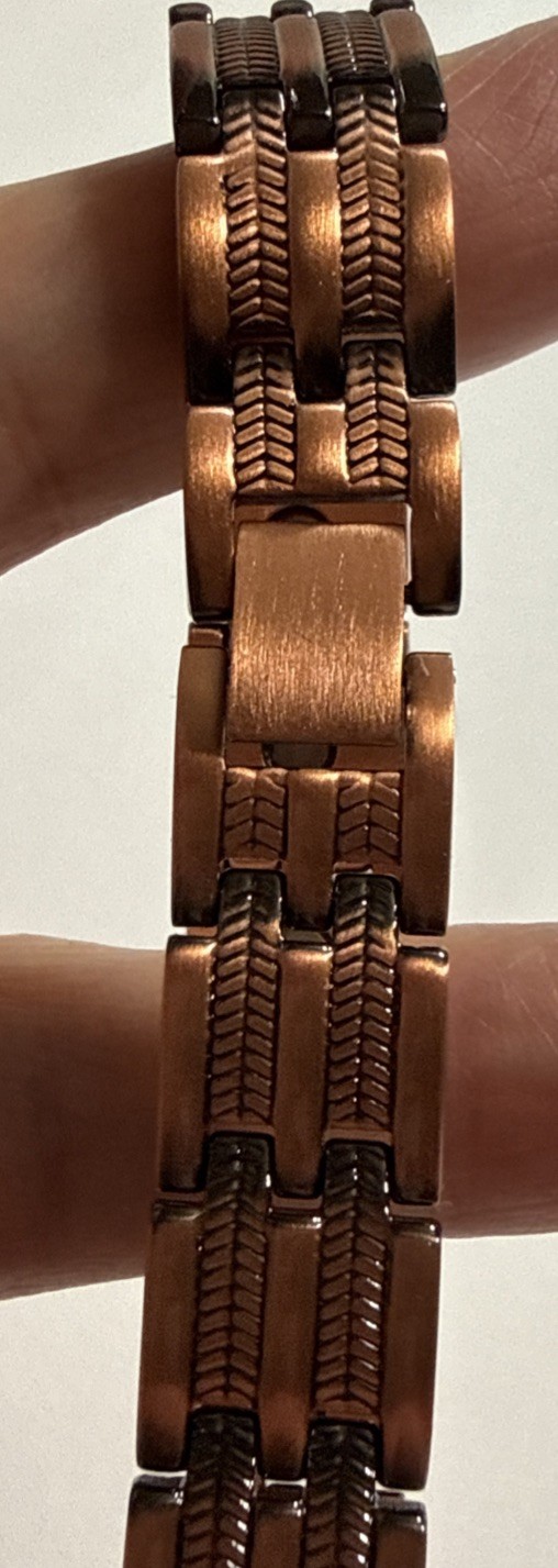 Copper Magnetic Bracelet With Fold Over Clasp