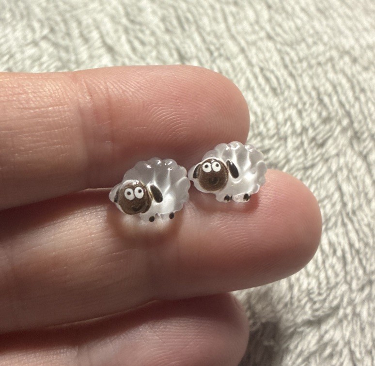 Novelty Sheep Earrings Cute Gift Fun Farm Wildlife Animal Festival Party