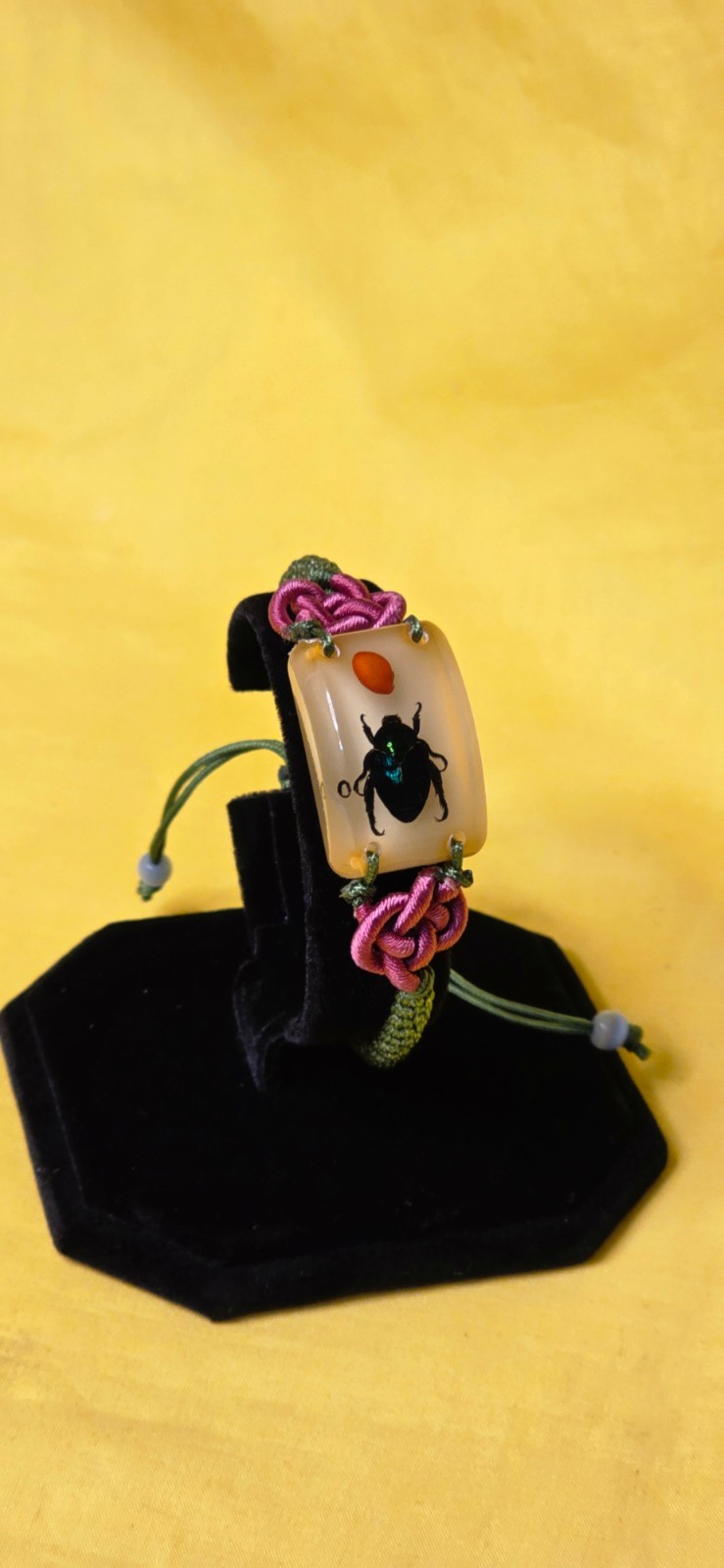 ‘Blue Cockchafer Beetle’ Resin Lucite Drop BRACELET ~ GLOW IN THE DARK!!!!