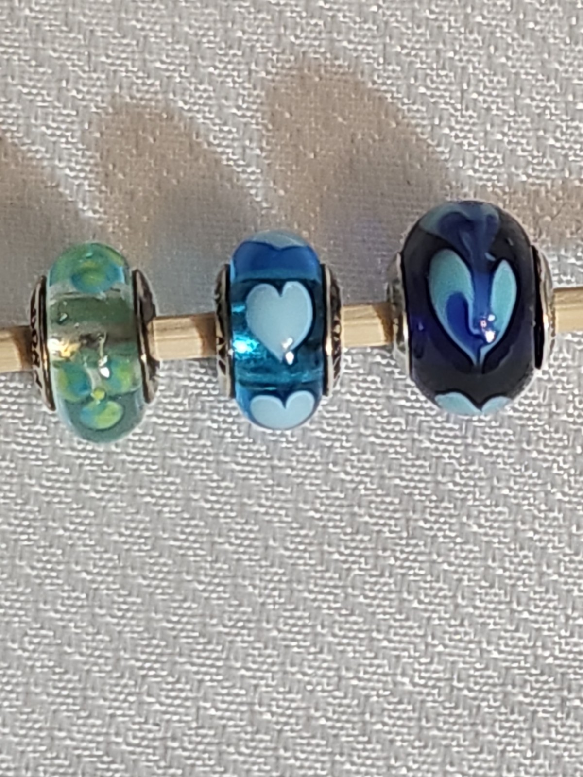 Lot of 3 Authentic Pandora Sterling Silver Charms 925 ALE Murano