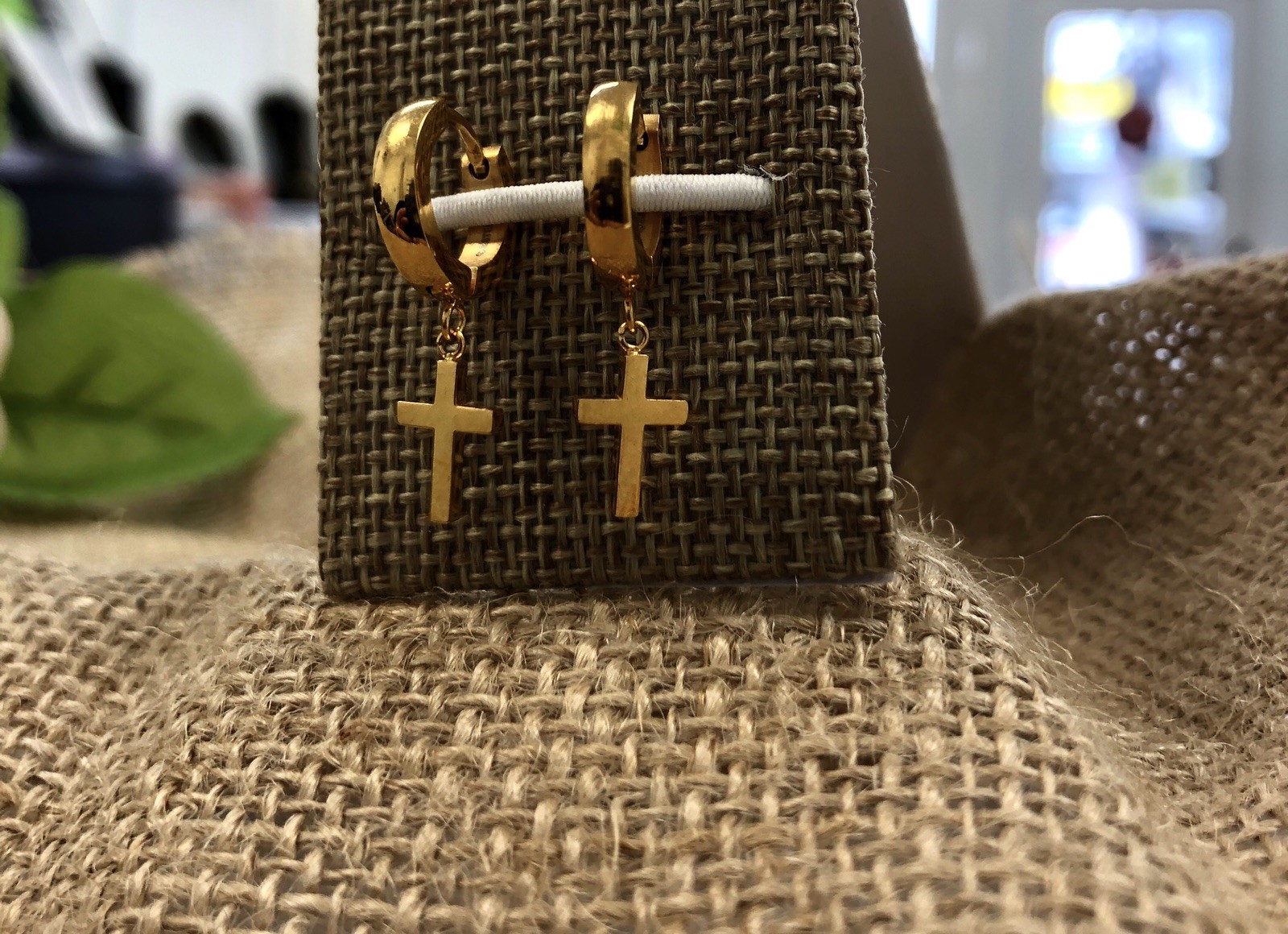 Aretes De Cruz Hombre Mujer Niñas Largos Moda, SS Cross Earring Men Women Kids