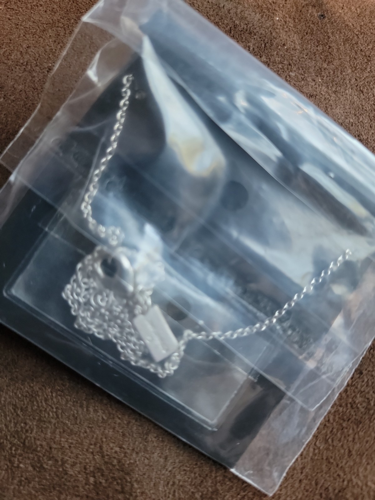 Coach Necklace with Heart Bunny & Hang Charm Silver Tone