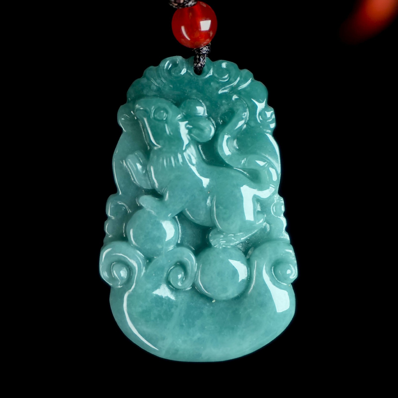 Certified Natural A-grade jadeite twelve zodiac pendant and safety talisman