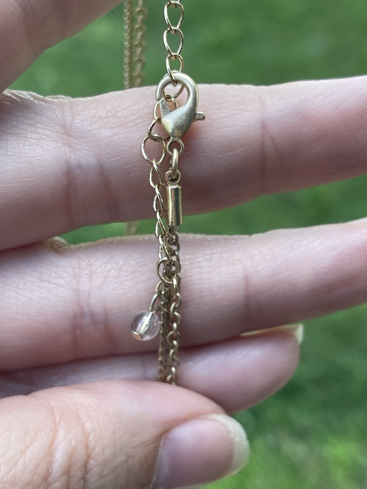 Gold Tone Layered Multi Strand Necklace Long 42″ Sequin Disc Circle Pendant