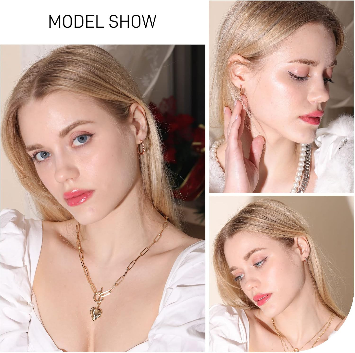 Gold Hoop Earrings for Women Sterling Silver Post Small Gold Hoop Earrings 14K R