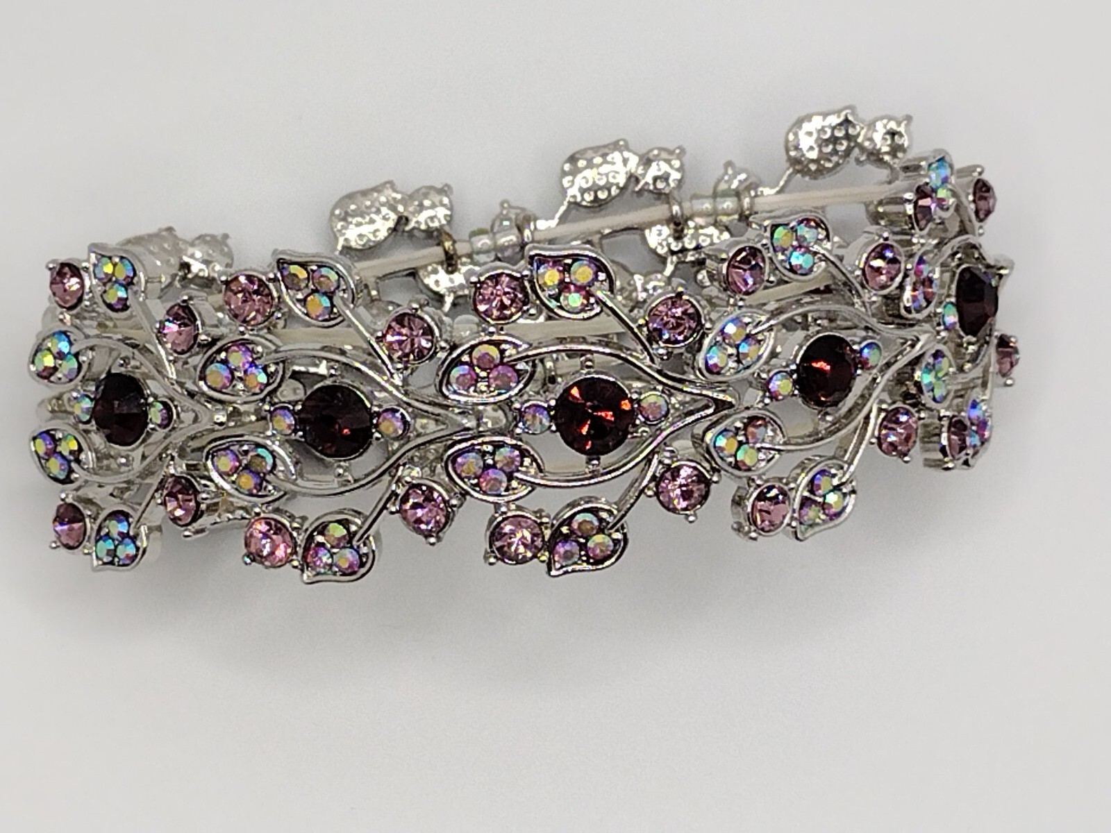Vintage Beautiful “The Danbury Mint” Stretch Bracelet ~ Pink, Purple & White
