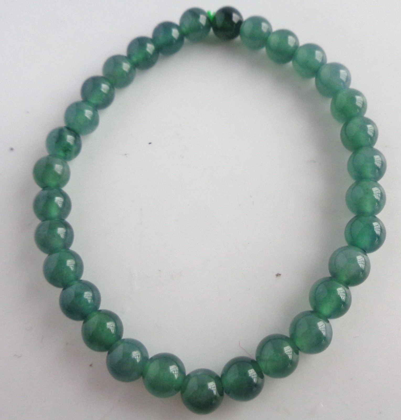 Certified Green Natural Type A Jade Jadeite Carved 5.8MM Beads Bracelet