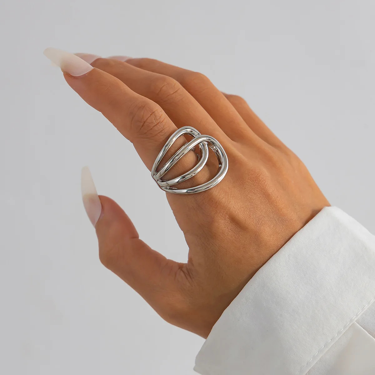 Alloy Open Cuff Bangle Bracelet Irregular Chunky Wide Silver Gold Tone Jewelry