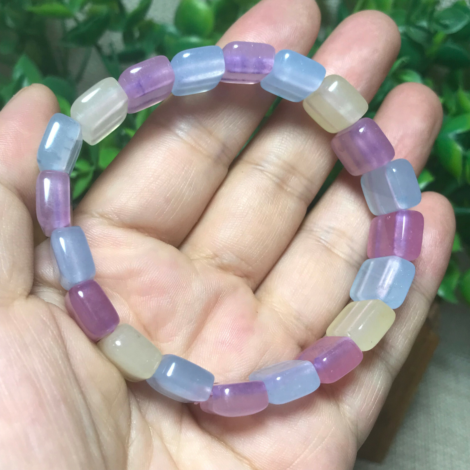 1PCS Natural Multicolor Stone Morgan Agate square Beads fit Yoga bracelet