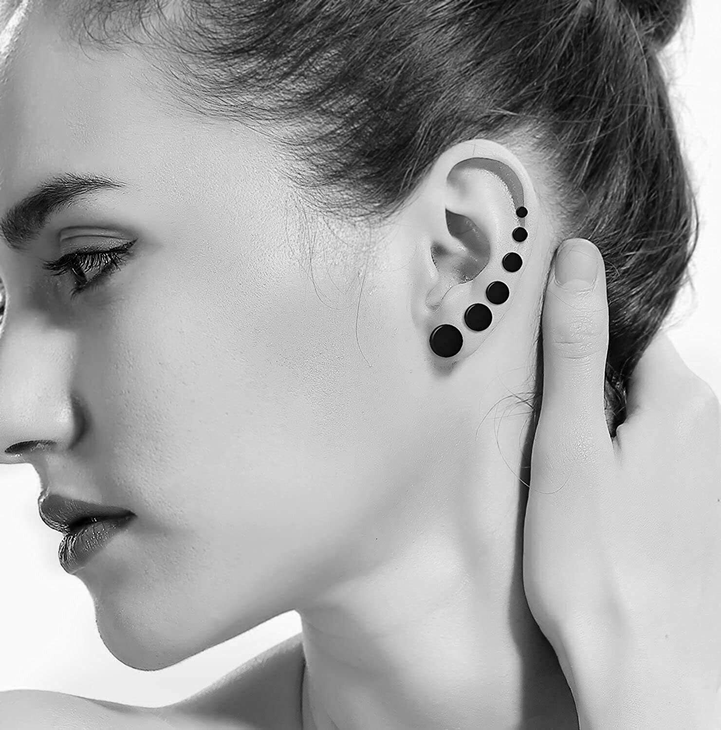 High Polished Surgical Steel Screw Flat Back Disc Stud Earrings for Women Men