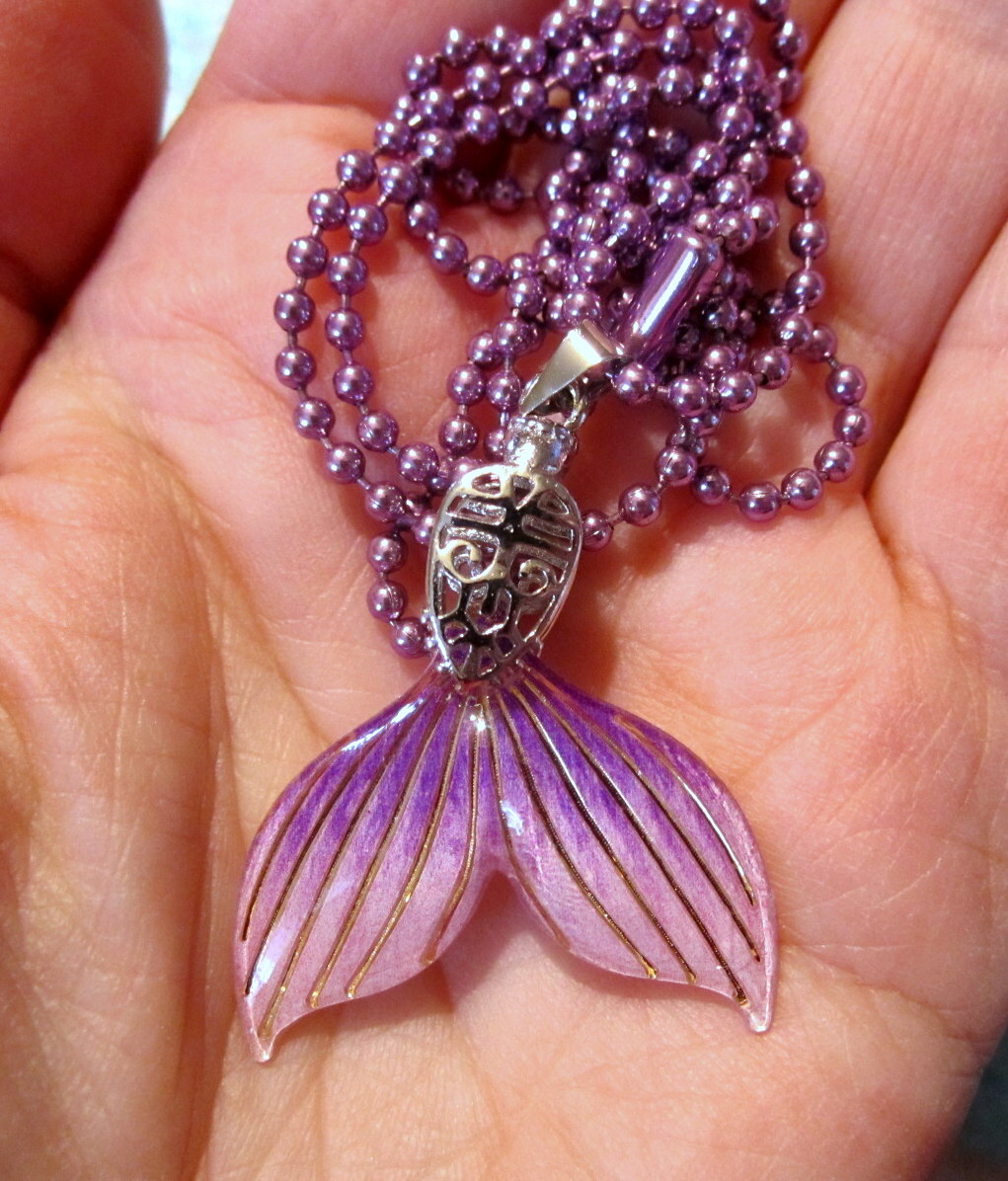 Purple Mermaid Tail Necklace – Purple Chain