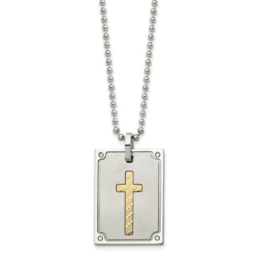 *BRAND NEW* Chisel Stainless Steel with 18k Yellow Gold Necklace SRN2132-24