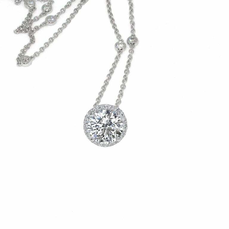 Internally Flawless 13.22 Carat White CZ Pendant & 925 Silver CZ Chain Necklace