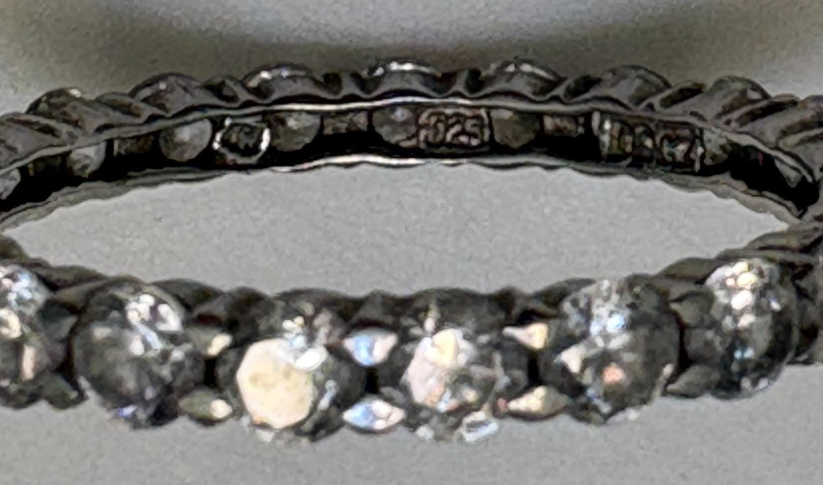 CZ eternity band, size 6, 925 Silver, No brand