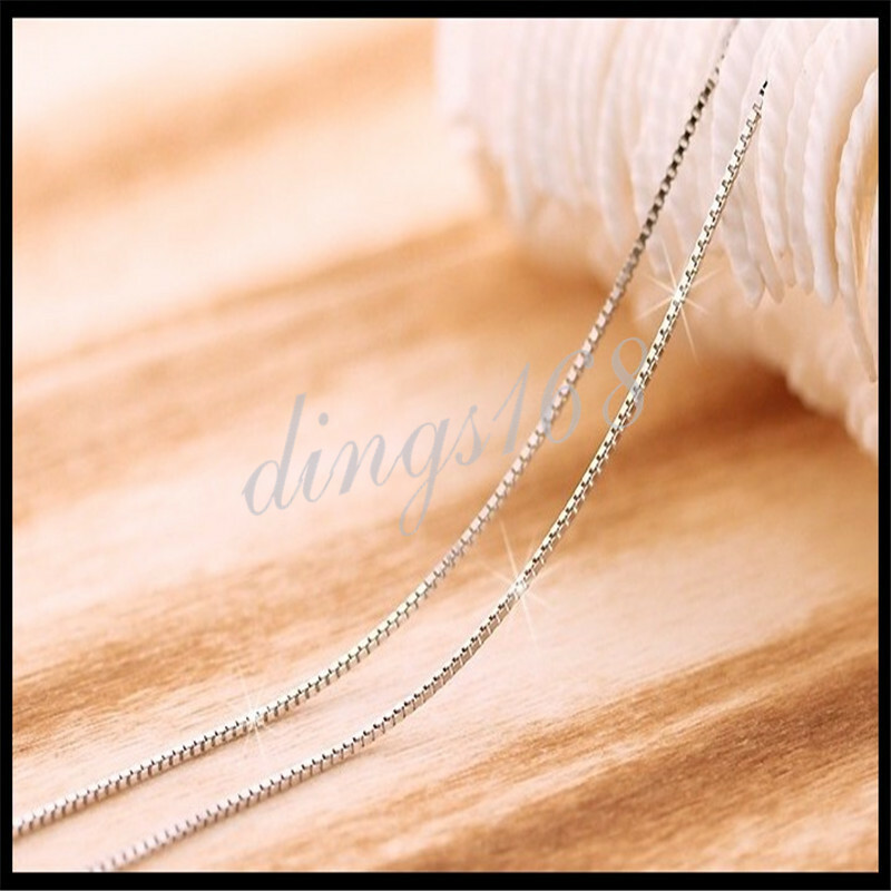 Real 925 Sterling Silver 1.4mm 16″ – 32inch Box Chain Necklace, Nickle/Lead-Free