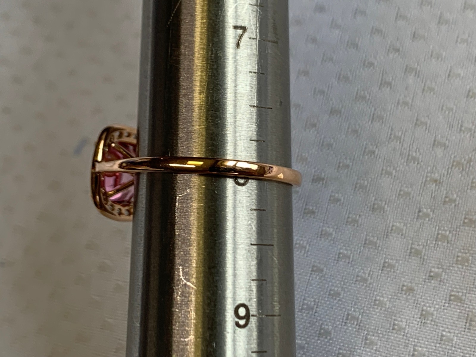 10K Rose Gold Ring 2.58g Fine Jewelry Size 8 Band Pink & Clear Color *READ*