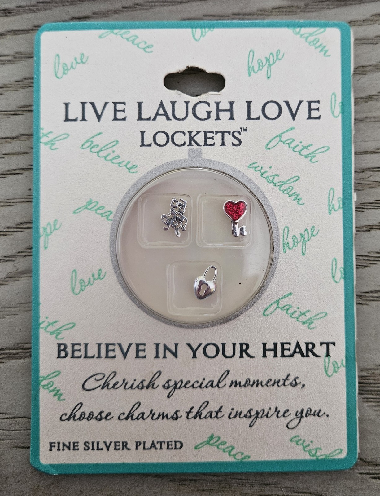 New Live Laugh Love Lockets Floating Charms Lot of 5 Packs Swarovski Crystals