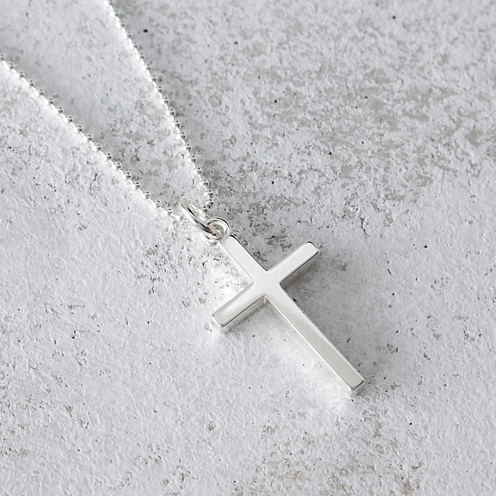 Fine 925 Sterling Silver Elegant Cross Pendant Necklace Religious Gift for Women